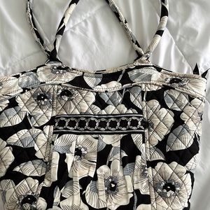 Vera Bradley Black and White Floral Tote